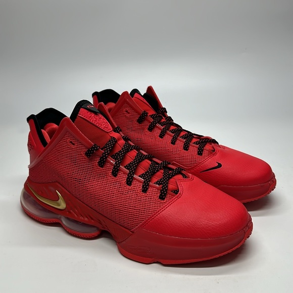 USED Nike LeBron 19 Low Light Crimson Red Basketball Shoes DO9829-600 No Box - Picture 5 of 8